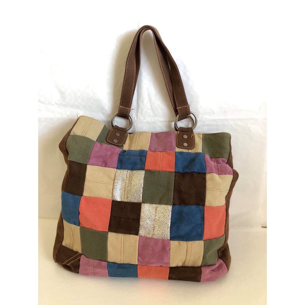 Multi-Colored Checkered Tote Bag
